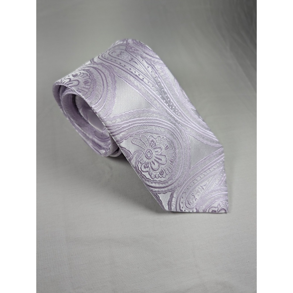 Barry Wang Handmade Silk Lilac Purple Mens Tie Italy
